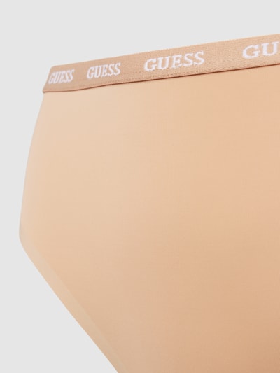 Guess Slip met elastische band met logo, model 'DARCEY BRIEF' Beige - 2