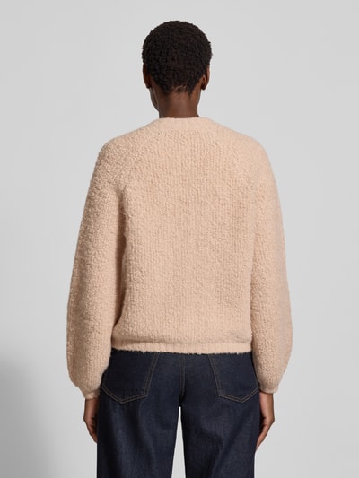 Lanius Regular fit gebreid jack van alpacamix, model 'College' Beige - 5