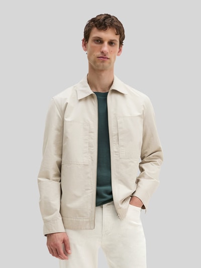 Marc O'Polo Regular Fit Hemdjacke aus Baumwoll-Leinen-Mix Offwhite 4