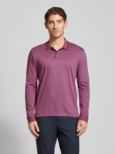 BOSS Poloshirt mit Label-Detail Modell 'Pleins' Purple 4