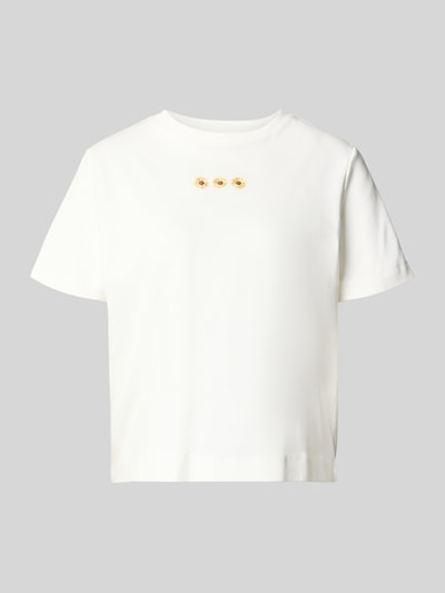 VERO MODA Regular Fit T-Shirt aus reiner Baumwolle Modell 'SARA' Offwhite 2