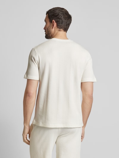 BOSS T-shirt met geribde ronde hals Offwhite - 5