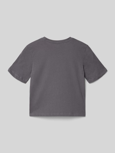 Only T-shirt o kroju regular fit z czystej bawełny model ‘REX’ Grafitowy 3