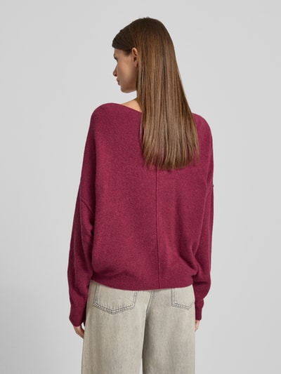 American Vintage Strickpullover mit U-Boot-Ausschnitt Modell 'DAMSVILLE' Bordeaux Melange 5