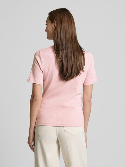 Christian Berg Woman T-Shirt mit geripptem Stehkragen Altrosa Melange 5