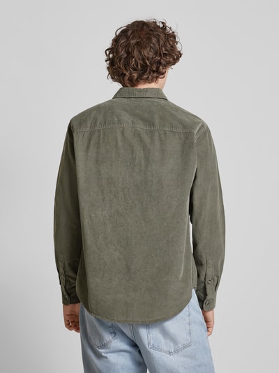 Only & Sons Relaxed fit vrijetijdsoverhemd met structuurmotief, model 'ALP' Rietgroen - 5