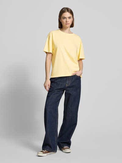 Marc O'Polo Denim T-shirt met labelprint Abrikoos - 1