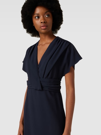 BOSS Black Women Midi-jurk met V-hals, model 'Debasa' Marineblauw - 3