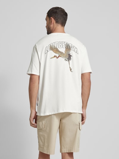 Lindbergh Oversized T-Shirt mit Label-Print Offwhite 5