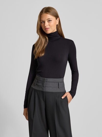 Weekend Max Mara Regular Fit Langarmshirt aus Viskose-Mix Modell 'MULTIF' Black 4