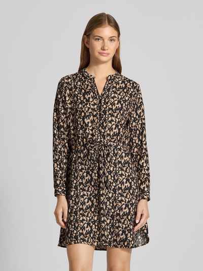 Only Tailliertes Blusenkleid mit Allover-Muster Modell 'CORY' Black 4