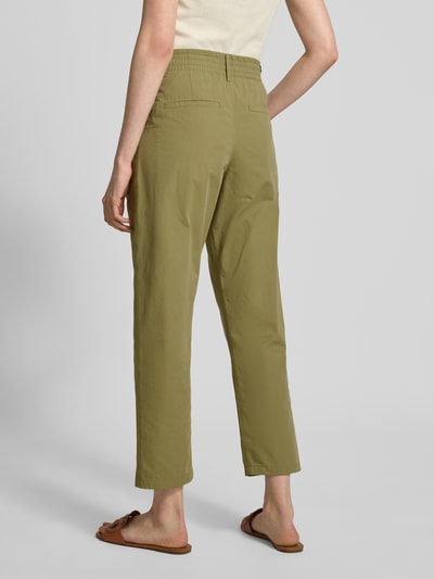 Drykorn Spodnie o kroju tapered fit z zakładkami w pasie i elastycznym pasem model ‘DISPATCH’ Oliwkowy 5