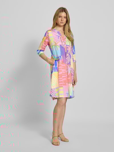 Milano Italy Sukienka tunikowa o długości do kolan z czystej bawełny Różowy 1