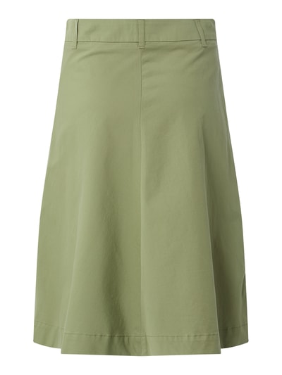 MOS MOSH Midirok met stretch, model 'Alice' Olijfgroen - 4