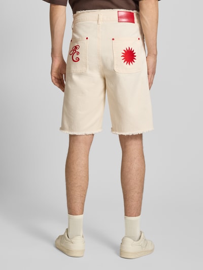 ANOTHER COTTON LAB Jorts mit Stitching und Fransen Beige 5