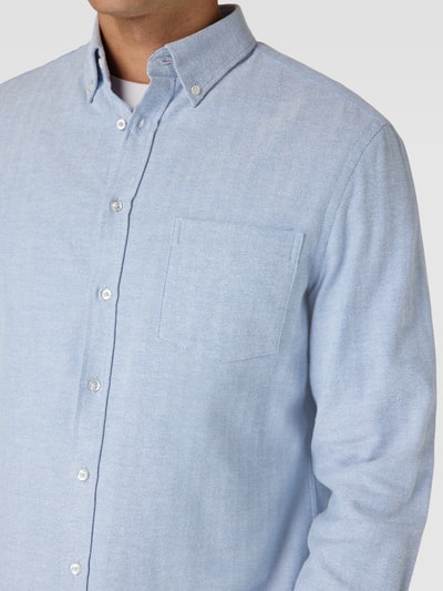 Christian Berg Men Freizeithemd mit Button-Down-Kragen Metallic Blue 3