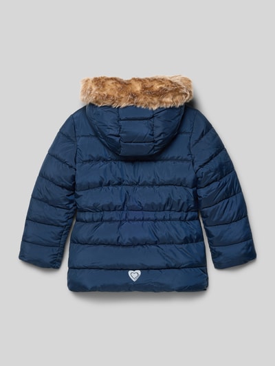 s.Oliver RED LABEL Regular fit gewatteerd jack met imitatiebont Marineblauw - 3