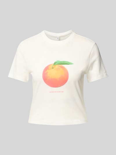 ONLY Regular Fit T-Shirt aus reiner Baumwolle Modell 'KELLY LIFE' Offwhite 2