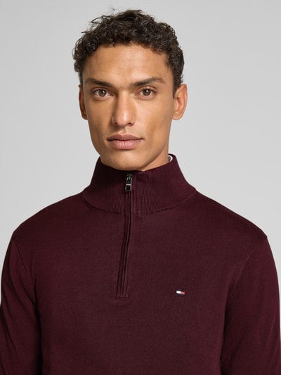 Tommy Hilfiger Regular fit schipperstrui van puur katoen Bordeaux - 3