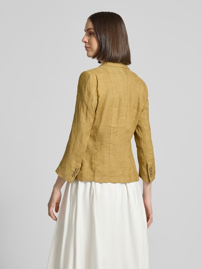 Marella Slim Fit Leinenblazer mit Paspeltaschen Modell 'CARDATO' Khaki 5