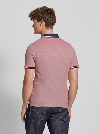 Jack & Jones Slim Fit Poloshirt mit Logo-Stitching Modell 'PAULOS' Rot Melange 5