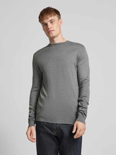 Only & Sons Gebreide pullover met ronde hals, model 'WYLER LIFE' Middengrijs gemêleerd - 4