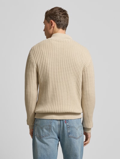 SELECTED HOMME Regular Fit Troyer in Waffel-Struktur Modell 'TOM' Sand 5