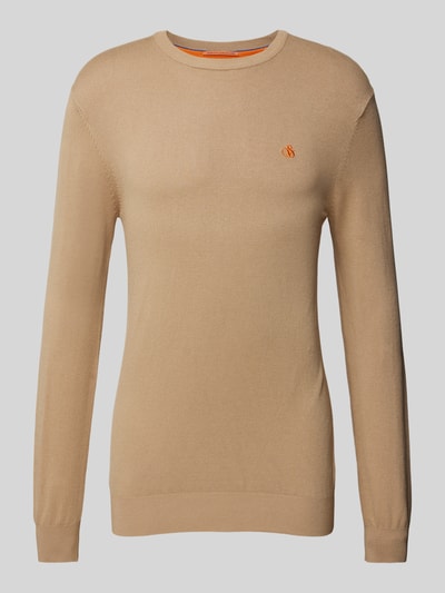 Scotch & Soda Gebreide pullover met labelstitching Beige - 2