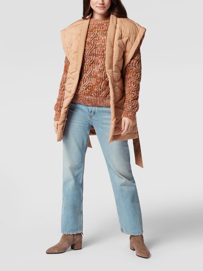 Scotch & Soda Gilet met doorgestikte naden en stoffen ceintuur, model 'Voyage' Lichtroze - 1