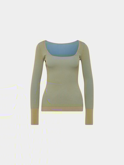 Jacquemus Langarmshirt mit Rippstruktur Grün 2