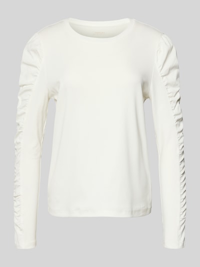 Marc Cain Longsleeve mit Puffärmeln und Rundhalsausschnitt Weiss 2