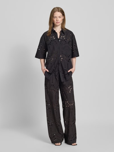 Gestuz Relaxed fit overhemdblouse van puur katoen, model 'baylor' Zwart - 1