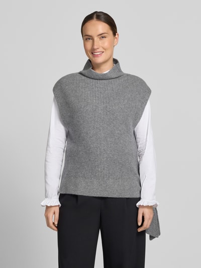 Christian Berg Woman Relaxed Fit Pullunder aus reinem Kaschmir mit Stehkragen Graphit Melange 4