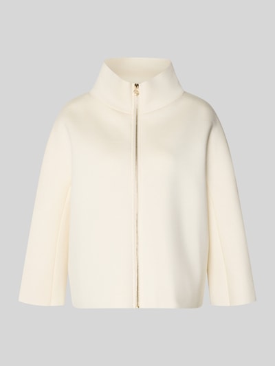 Produktfoto, Blazer aus Viskose-Mix mit Stehkragen von Rinascimento, gerade geschnitten, Reißverschluss mit Label-Detail, cremefarben