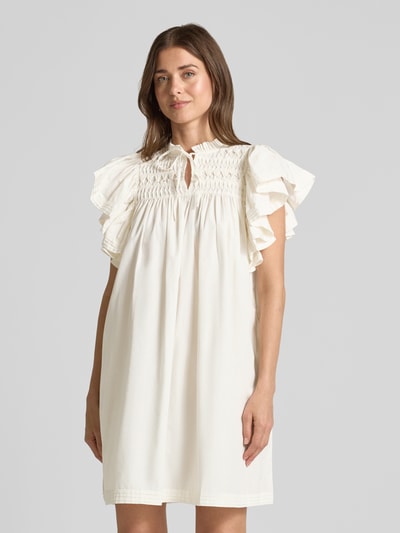 YAS Minikleid mit Schmetterlingsärmeln Modell 'LURA' Offwhite 4
