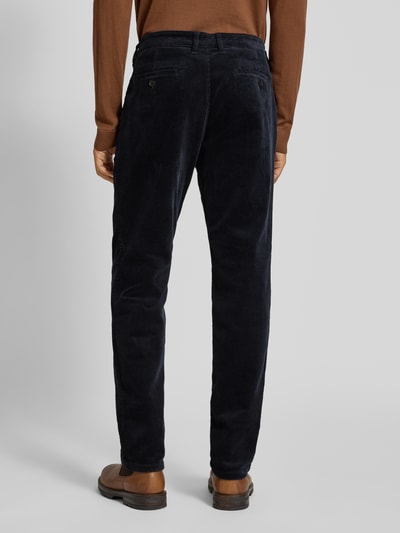 Christian Berg Men Straight fit corduroy broek met Franse steekzakken Marineblauw - 5