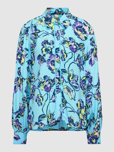 YAS Blouse met all-over motiefprint, model 'Topaz' Turquoise - 2