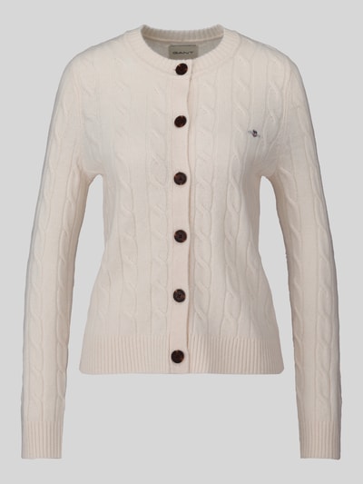 GANT Strickjacke aus Wolle mit Logo-Detail Offwhite 2