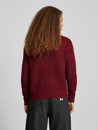 JJXX Strickpullover mit gerippten Abschlüssen Modell 'MILLY' Bordeaux 5