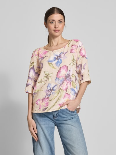 ZABAIONE Blouseshirt met ronde hals Beige - 4