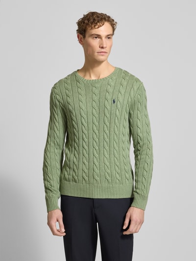 Polo Ralph Lauren Gebreide pullover met labelstitching Lindegroen gemêleerd - 4
