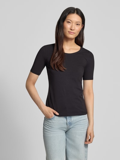 Jake*s Casual slim fit T-shirt van puur katoen Zwart - 4