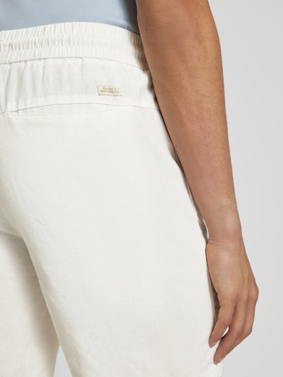 Blend Regular fit sweatshorts van linnenmix, model 'BAY' Wit - 3