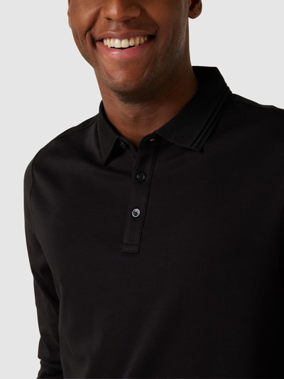 Michael Kors Poloshirt mit langen Ärmeln Modell 'INTERLOCK' Schwarz 3