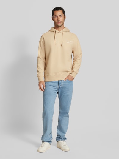 Tommy Jeans Hoodie met labelstitching Beige - 1