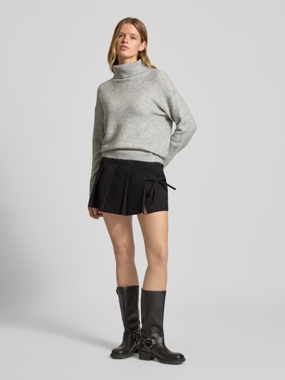 Only Oversized coltrui met pailletten, model 'ARIZONA LS SEQUINS' Lichtgrijs gemêleerd - 1