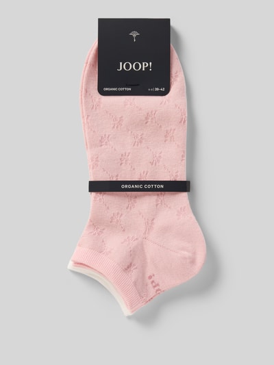 Produktfoto, Socken aus Baumwoll-Mix im 2er-Pack von JOOP! Collection, rosa mit Label-Stitching, elastische Rippenbündchen, Stretch-Anteil