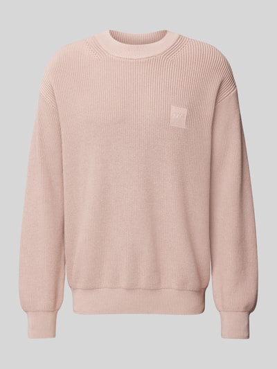 BOSS Orange Gebreide pullover met labeldetail, model 'Acircolo' Lichtroze - 2