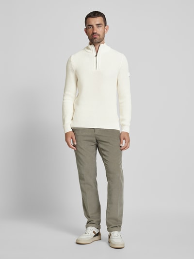 JOOP! Jeans Gebreide pullover met schipperskraag Offwhite - 1