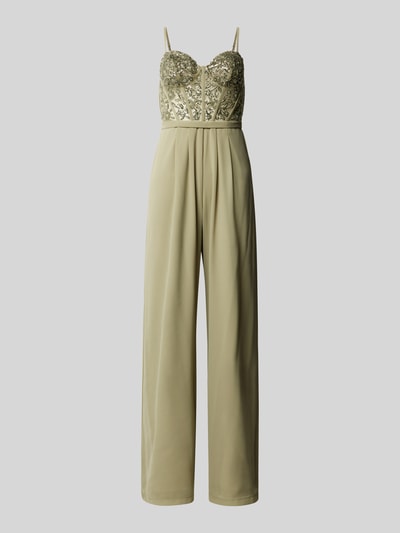 Laona Jumpsuit mit Paillettenbesatz Hellgruen 2